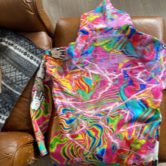 Teddy fresh x jerry Garcia Grateful Dead tye dye hoodie brand new hardly worn - Picture 2 of 3